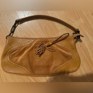 Fratelli Rossetti Suede Tan Shoulder Purse
